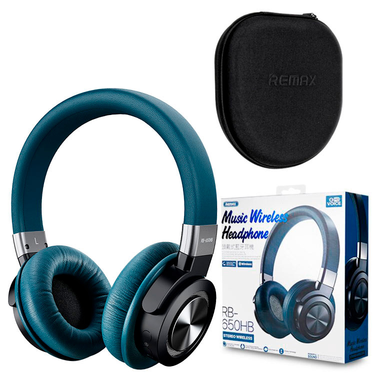 

Bluetooth наушники с микрофоном Remax RB-650HB синие