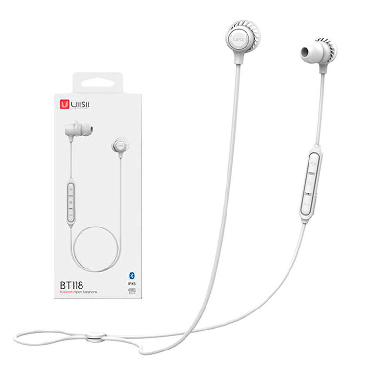 

Bluetooth наушники с микрофоном UiiSii BT118 белые