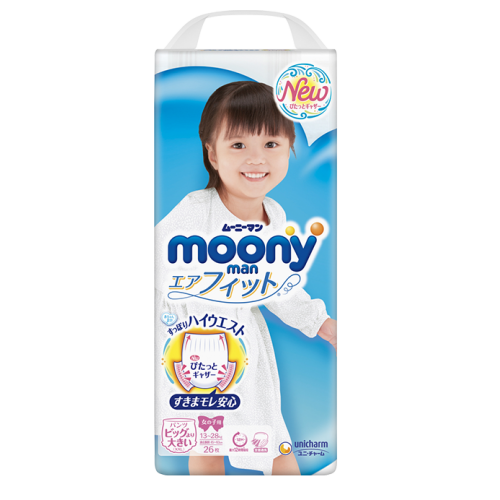 

Подгузники-трусики японские Moony (Муни) (13-28 кг) 26шт.