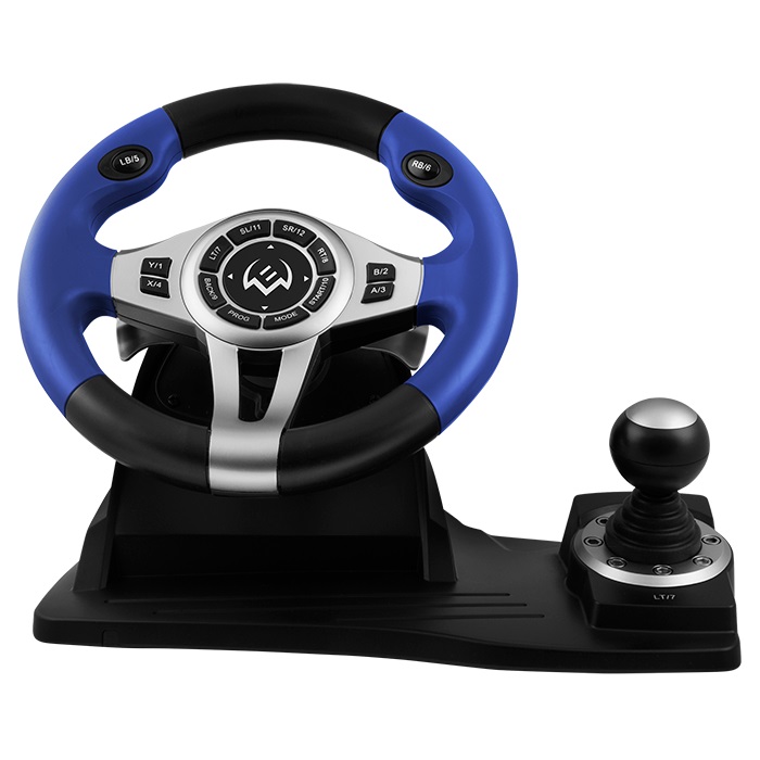 

Руль гоночный игровой вибрационный с педалями Sven GC-W600