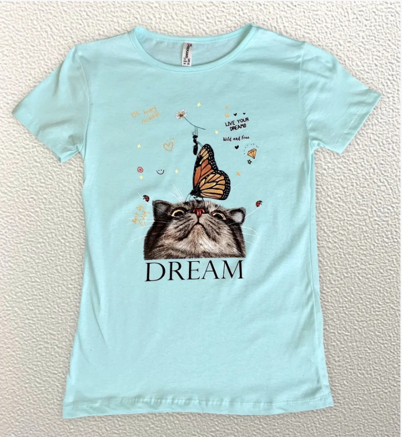 

Жіноча Футболка HAZARD КІТ DREAM мятна 2189 (L (48))