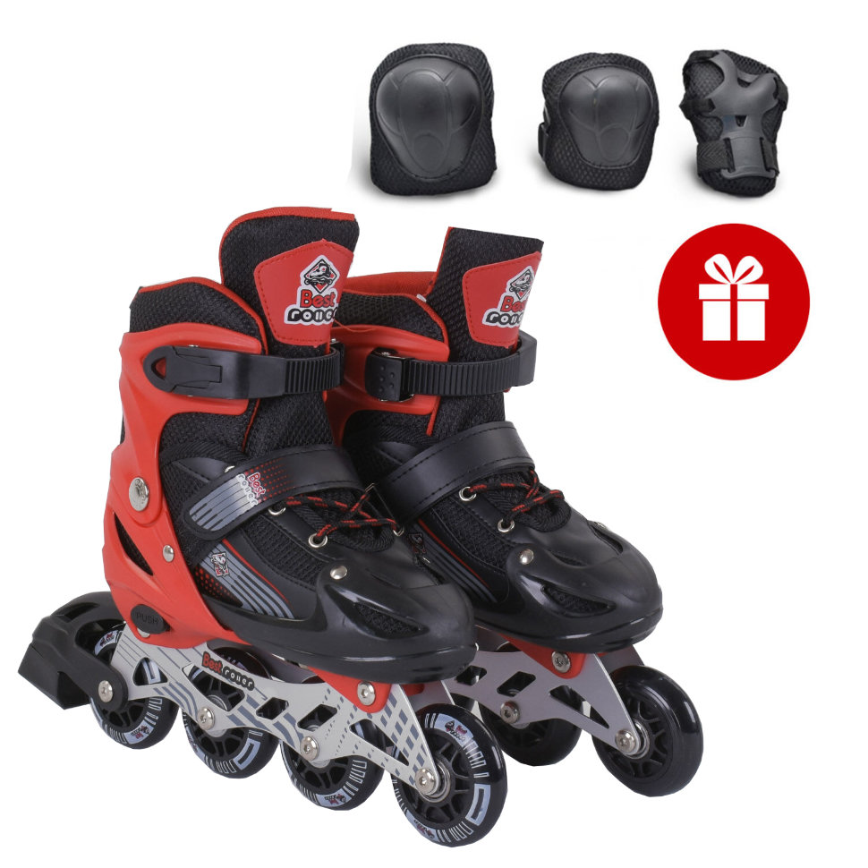 

Ролики Best Rollers A-255-BK черные размер 29-33+ Комплект защиты в подарок!