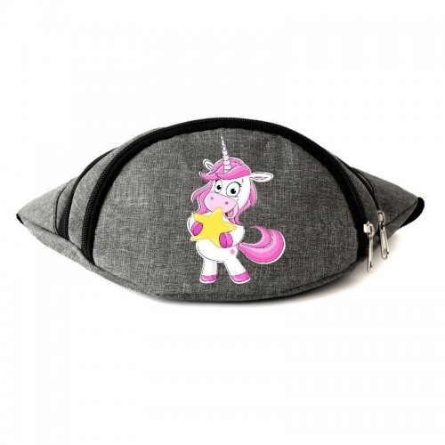 

Сумка Бананка Единорог 0021 на пояс Moon Unicorn EDN 0021 grey серый