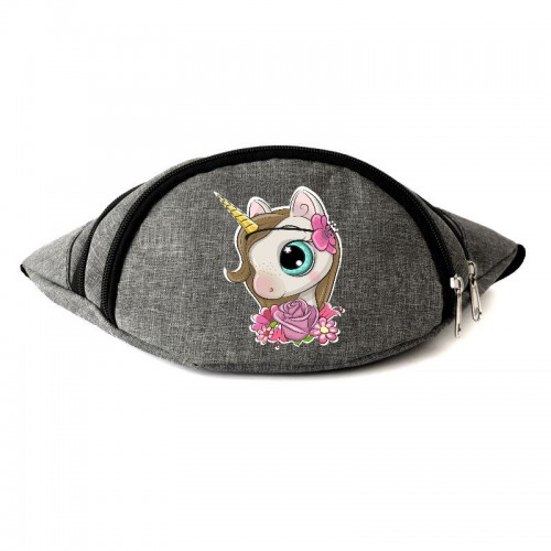 

Сумка Бананка Единорог 0041 на пояс Moon Unicorn EDN 0041 grey серый