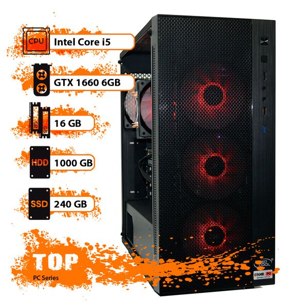 

Игровой компьютер GamePC TOP #11 Core i5 9400/16 GB/HDD 1 TB/SSD 240 GB/GeForce GTX 1660 6GB