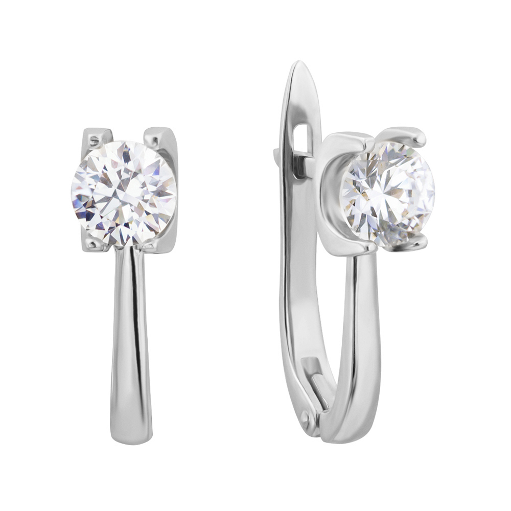 

Серьги в белом золоте с цирконием Swarovski 000050227