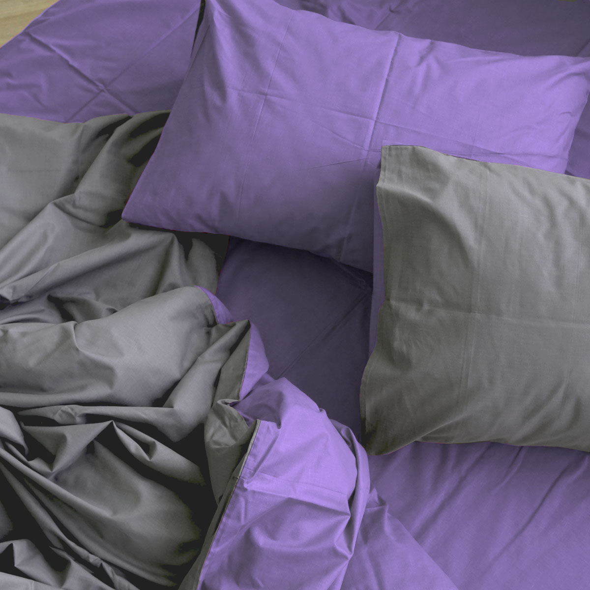 

Однотонное лаванда с серым постельное белье MDreams 1.5-спальный 150*220