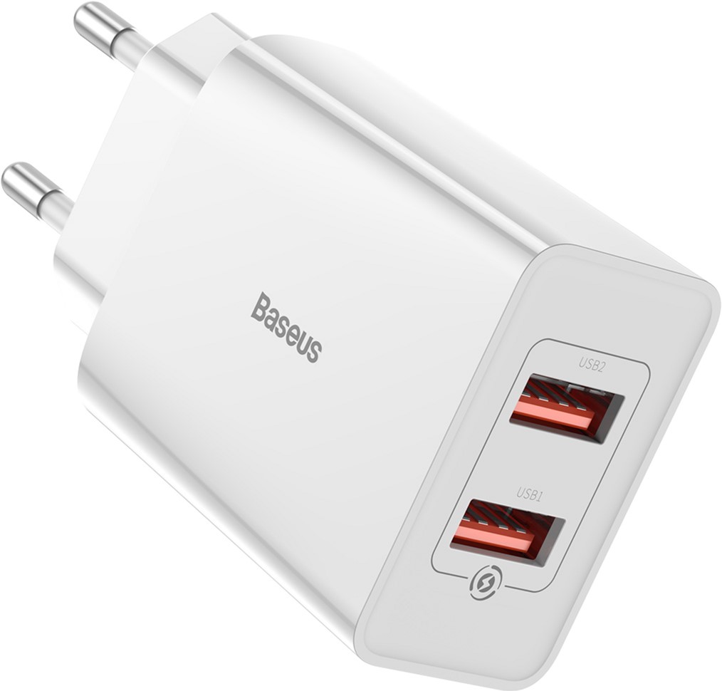 

СЗУ Baseus Speed Mini QC Dual U Charger 18W CCFS-V02 White