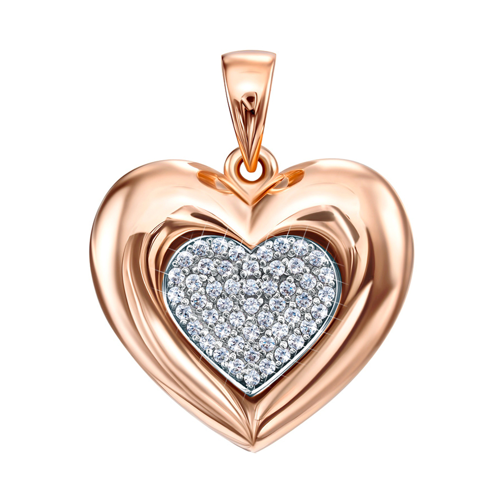 

Подвеска из красного золота с кристаллами Swarovski и родированием 000138831