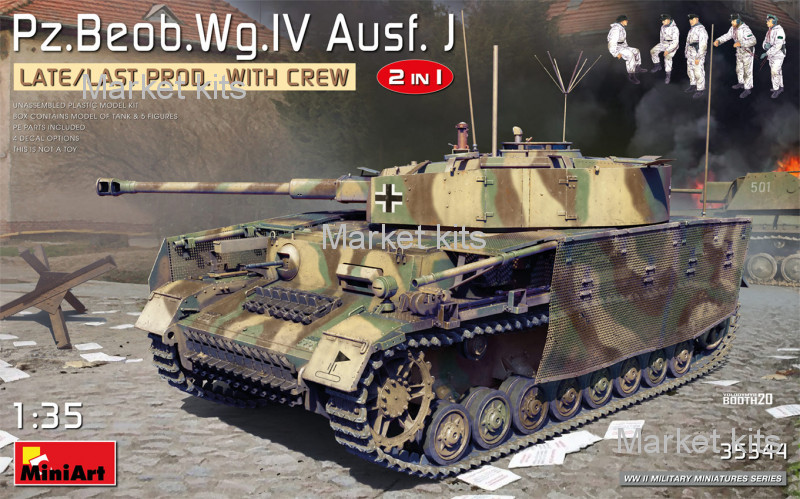 

Немецкий танк Pz.Beob.Wg.IV Ausf. J (позднее/последнее производство). 2 в 1 с экипажем 1:35 MINIART (MA35344)