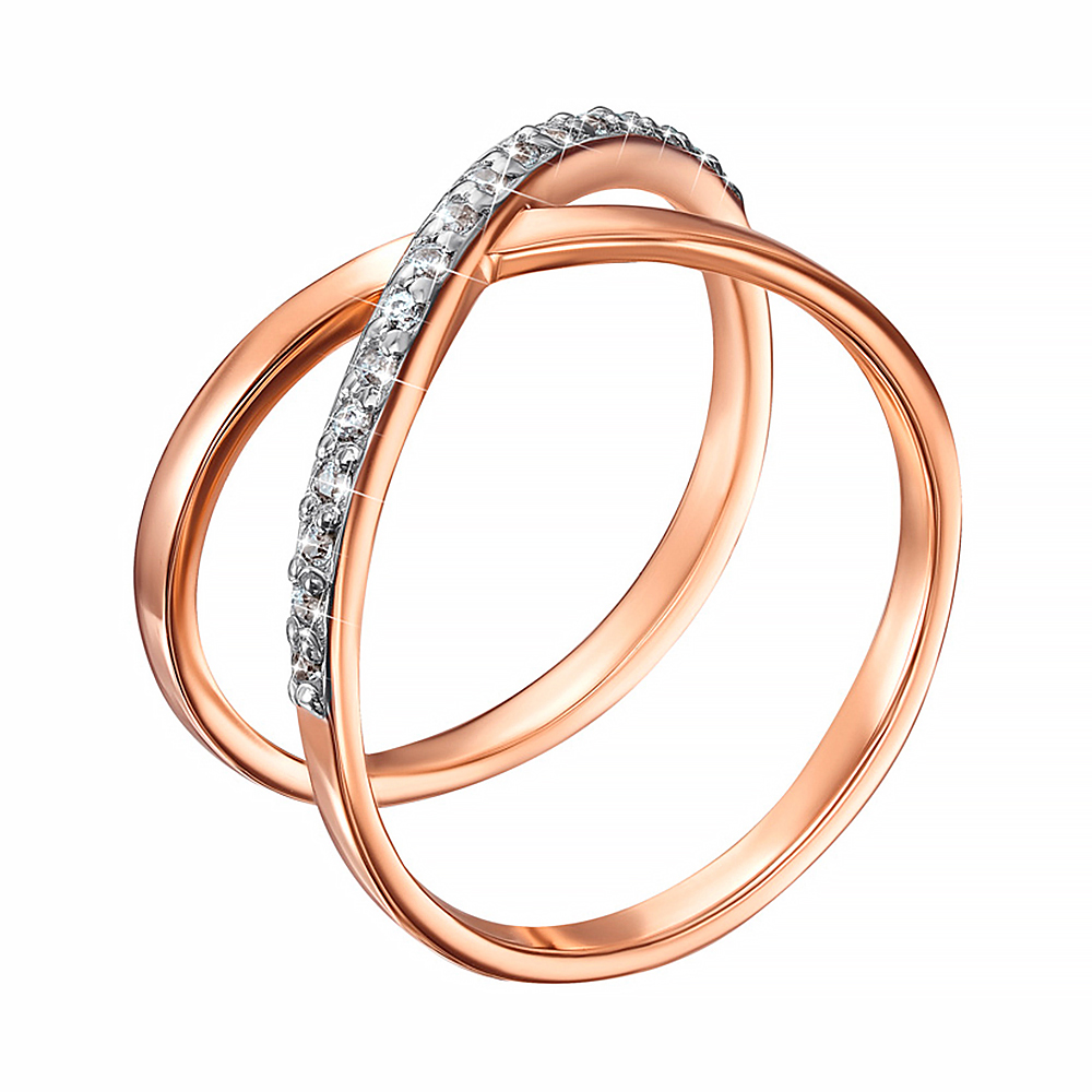 

Кольцо из красного золота с кристаллами циркония 000104462 17.5 размера