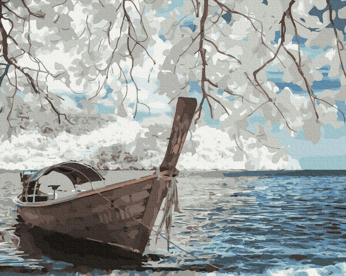 

Картина по номерам BrushMe GX36526 40*50 cм Лодка на берегу