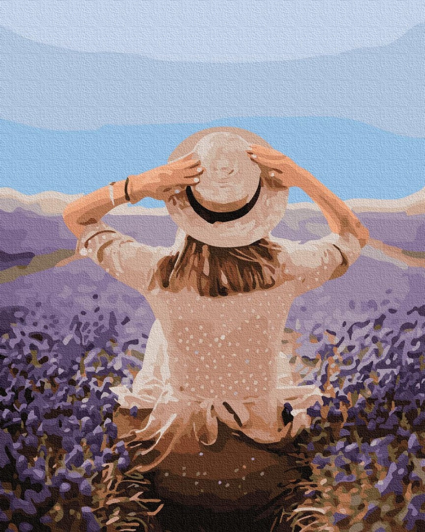 

Картина по номерам BrushMe GX37568 40*50 cм Путешественница в лавандовом поле