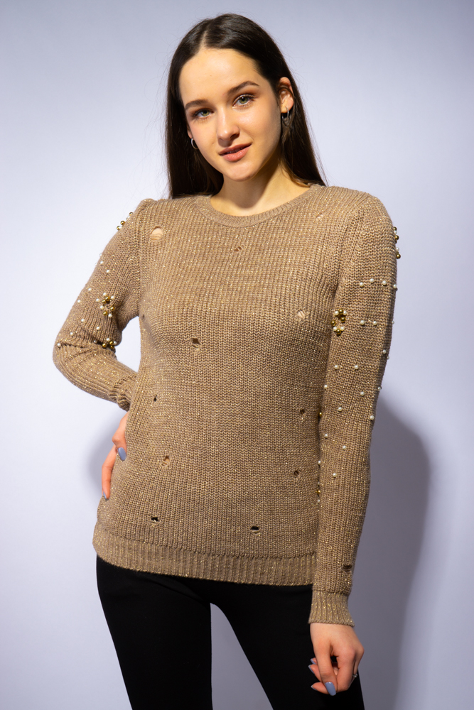 

Свитер женский Time of Style 120PVA1011 S-M Светло-коричневый