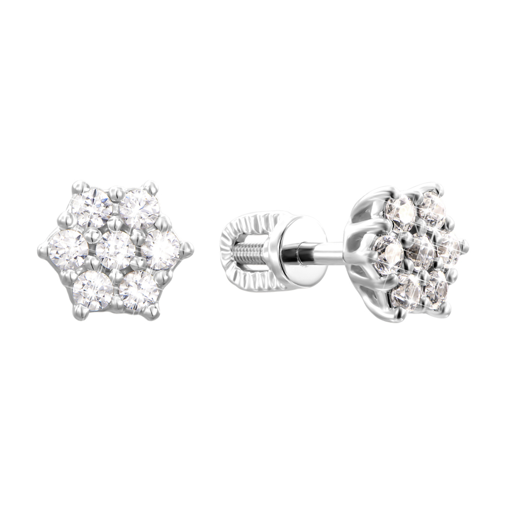 

Серьги-пуссеты из белого золота с фианитом S Zirconia 000140125