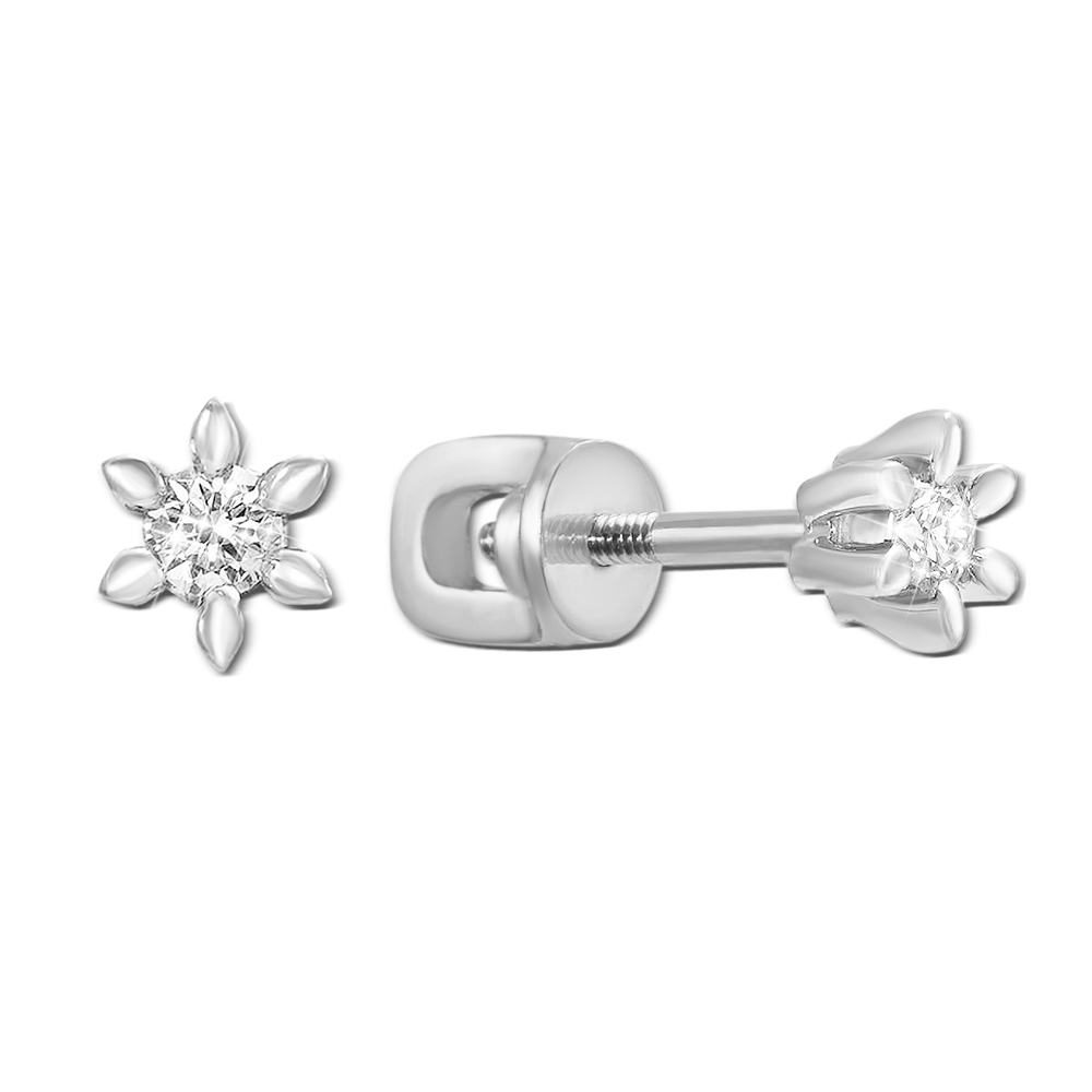 

Серьги-пуссеты из белого золота с бриллиантами 000117363