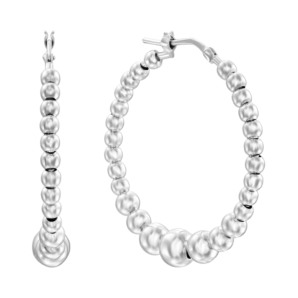 

Серебряные серьги-конго с шариками, 30мм 000136121