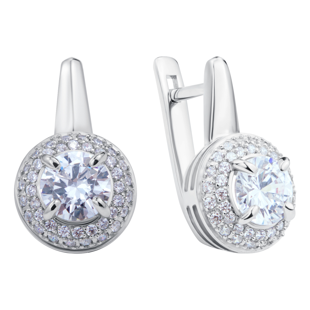 

Серебряные серьги с фианитами 000115663
