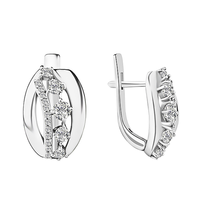 

Серебряные серьги с фианитами 000130647