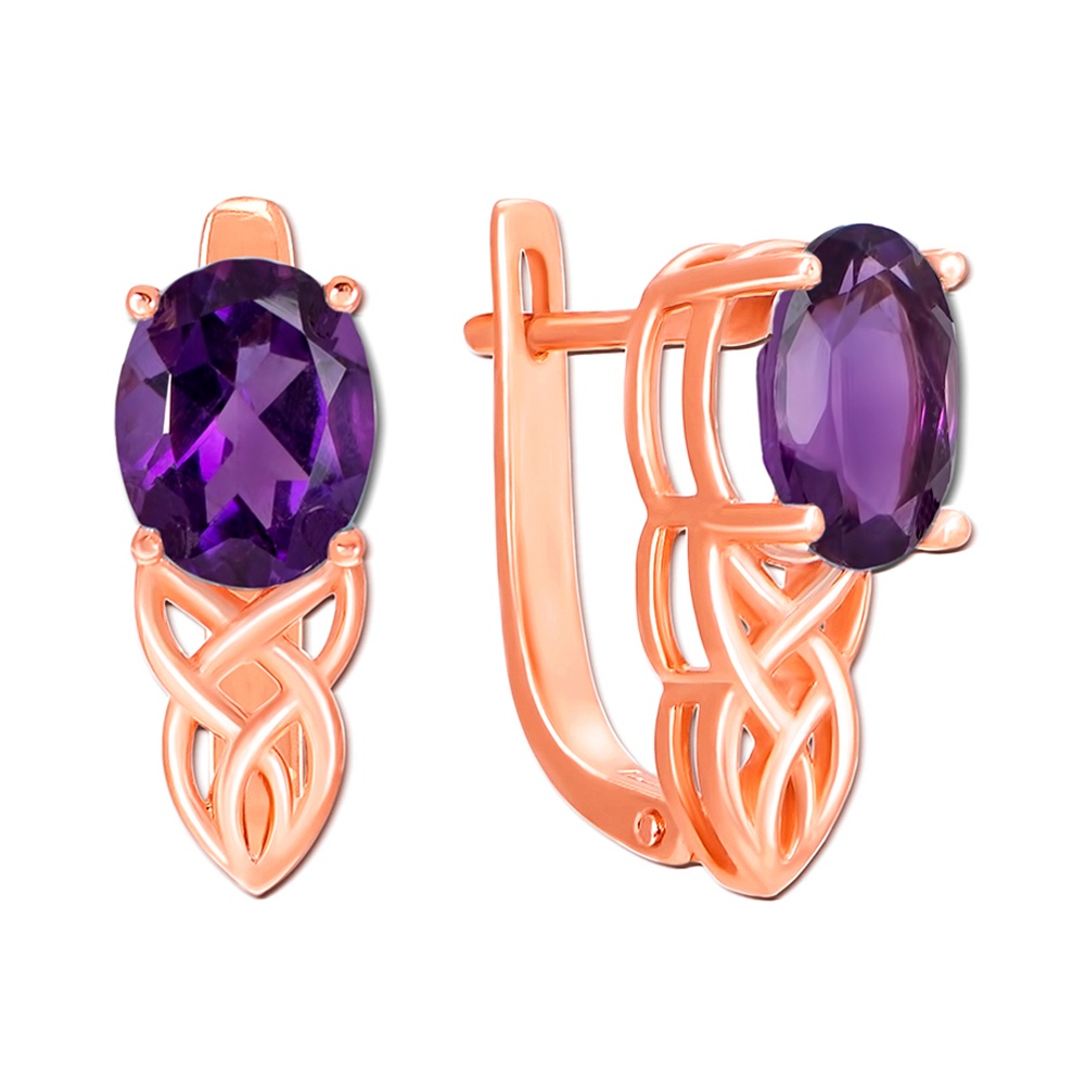 

Серьги из красного золота с аметистами 000131093
