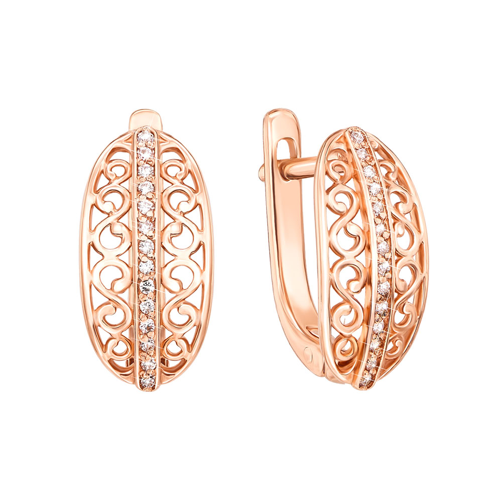 

Серьги из красного золота с фианитами 000129834