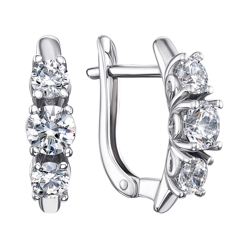 

Серебряные серьги с цирконием Swarovski 000122194
