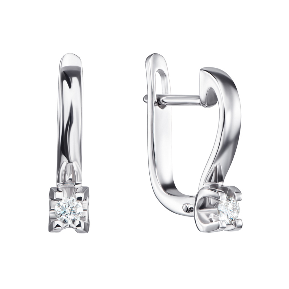 

Серьги из белого золота с бриллиантами 000124957
