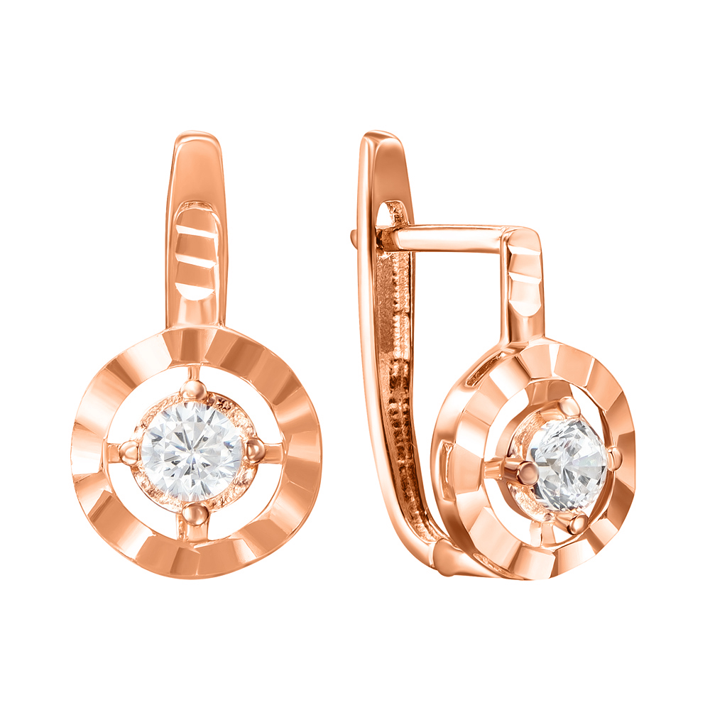 

Серьги из красного золота с фианитами 000133058