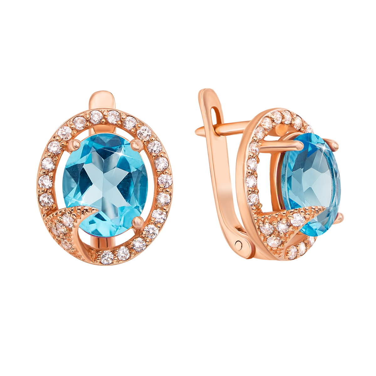 

Серьги из красного золота с топазами и фианитами 000136394