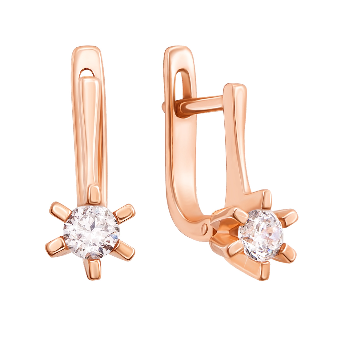 

Серьги из красного золота с фианитами 000135765