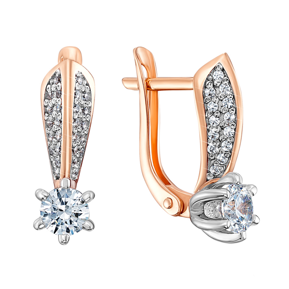 

Серьги из красного золота с фианитами S Zirconia и родированием 000136891