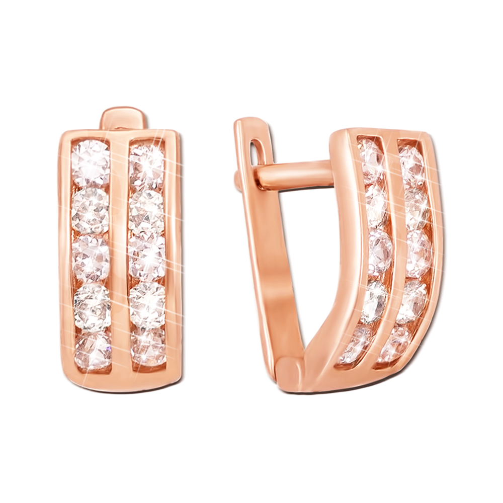 

Серьги из красного золота с фианитами 000101665