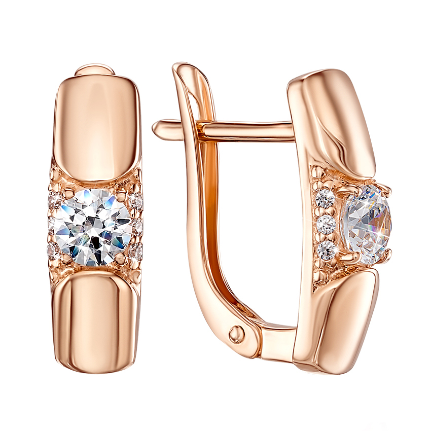 

Серьги из красного золота с кристаллами Swarovski 000137211