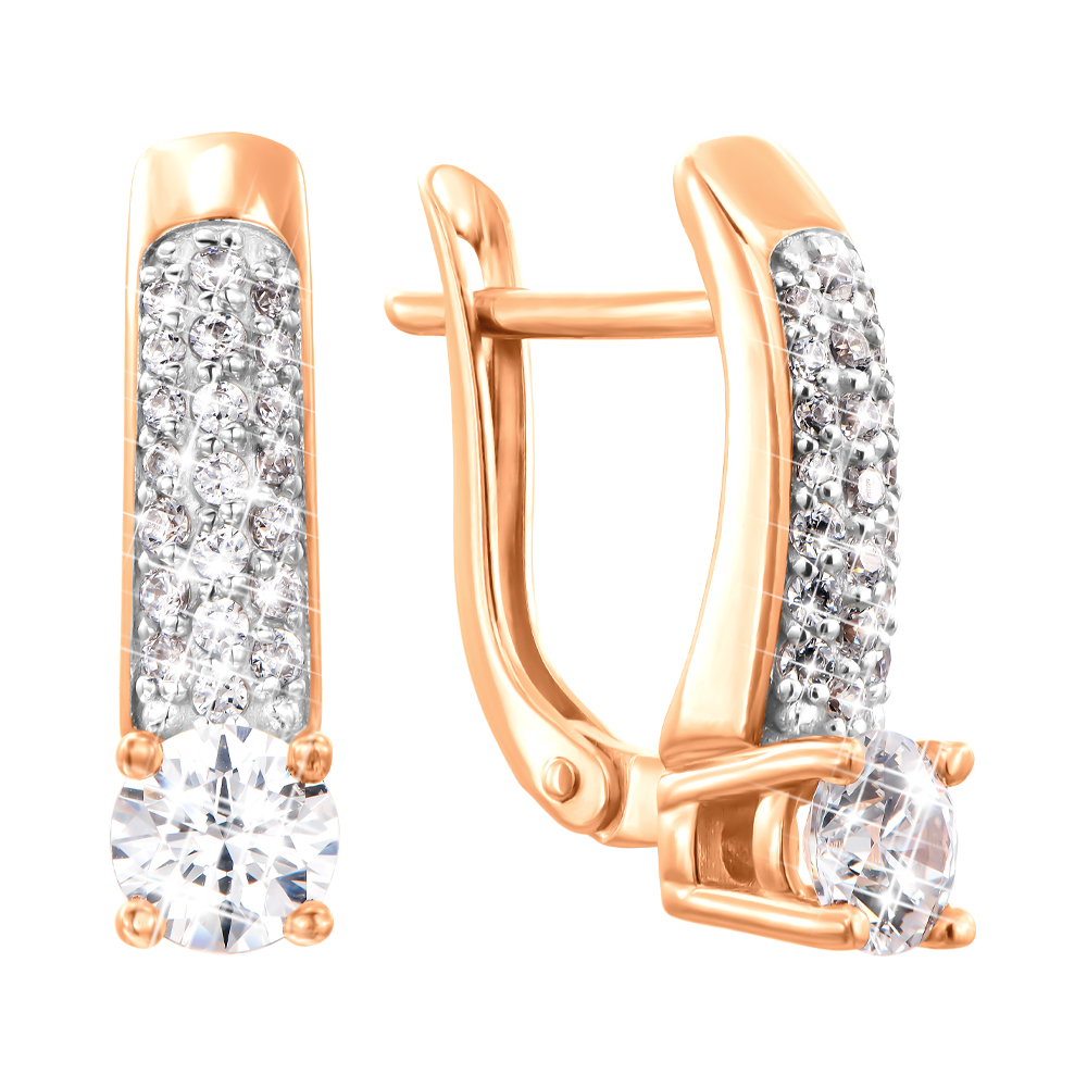 

Золотые серьги в комбинированном цвете с фианитами S Zirconia 000137766