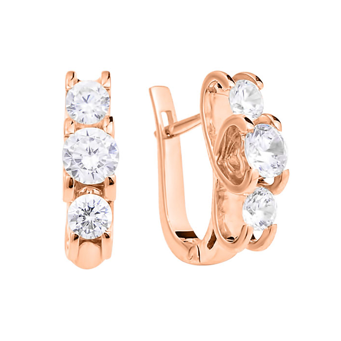 

Серьги из красного золота с фианитами 000113476