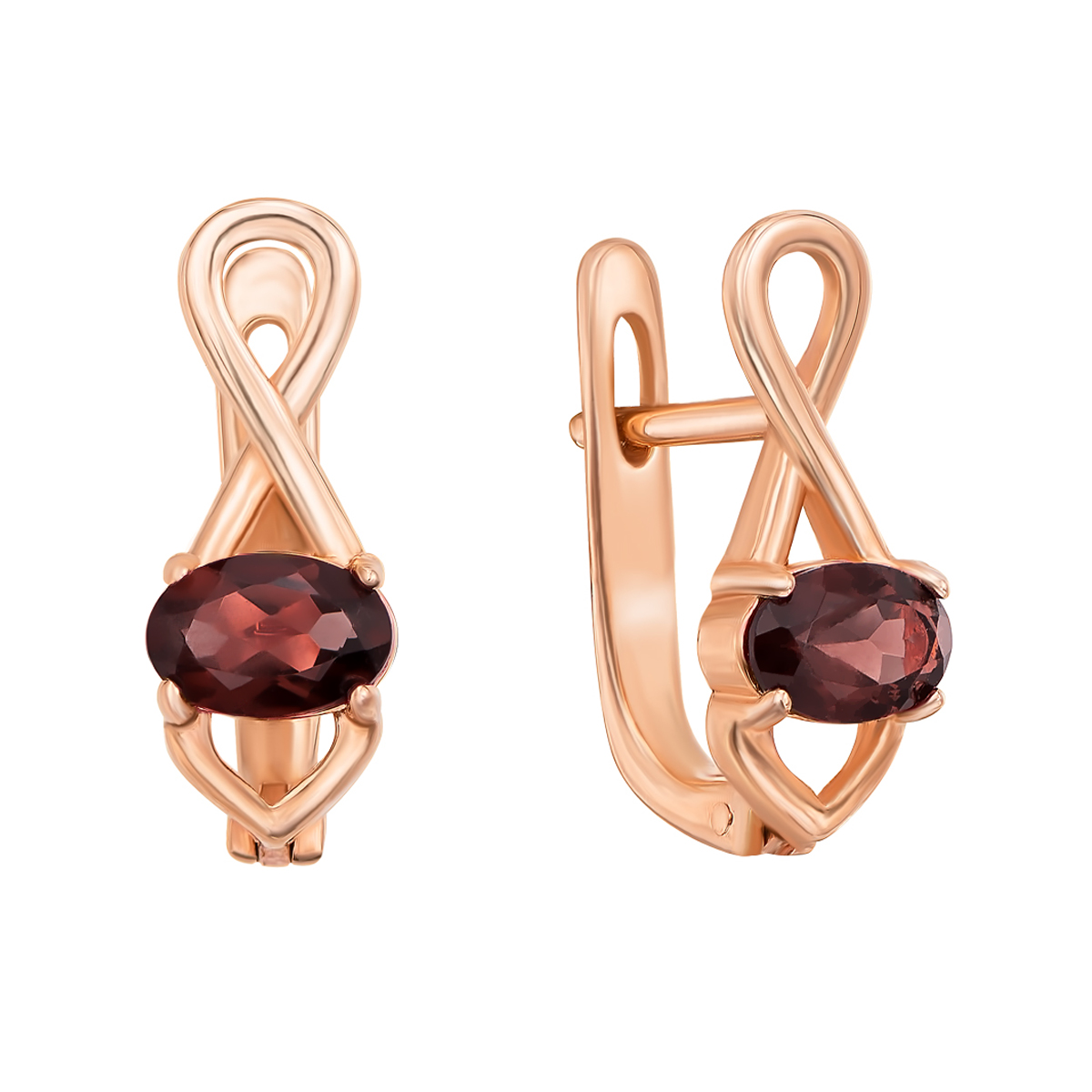 

Серьги из красного золота с гранатами 000131047