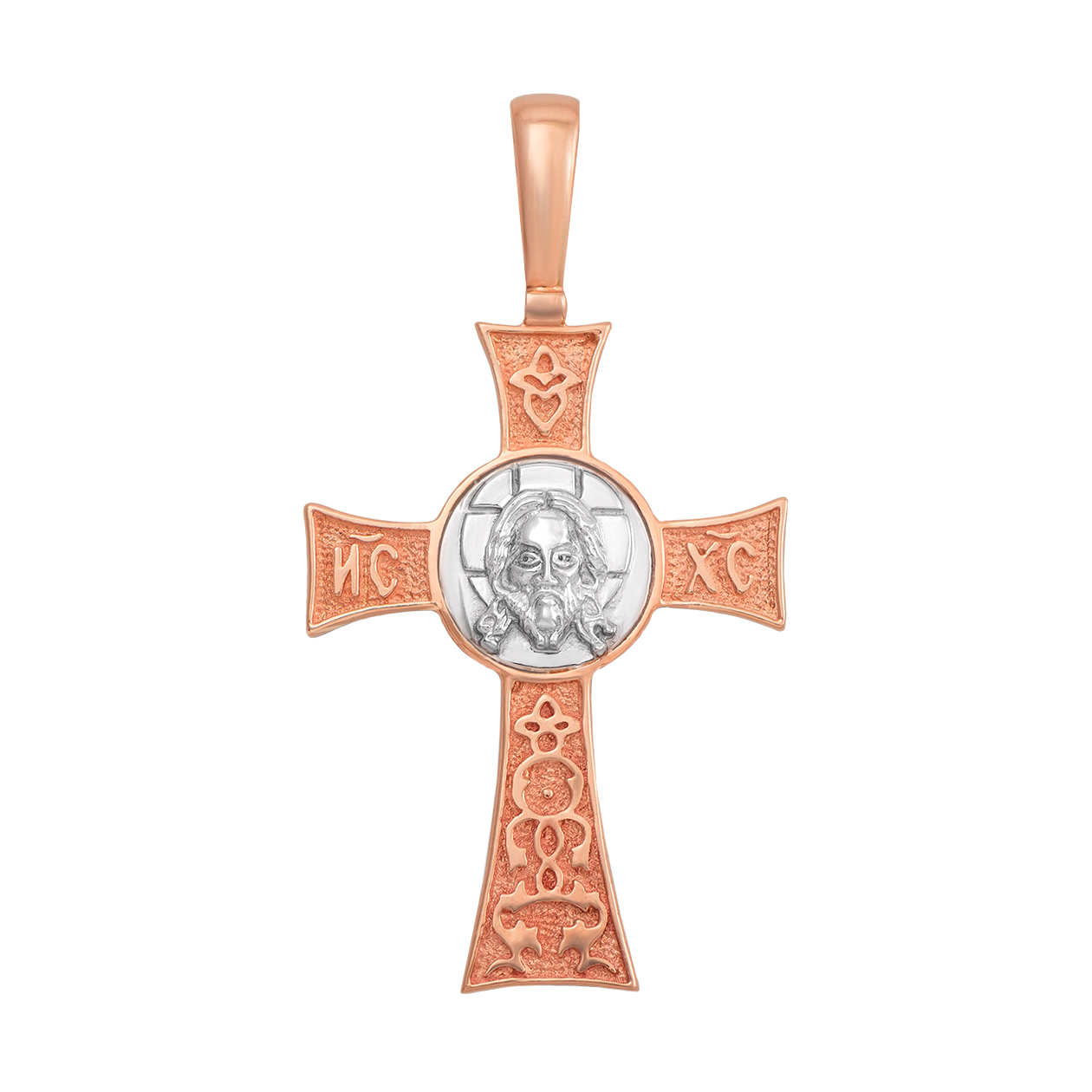 

Золотой крестик в комбинированном цвете с надписью 000126040