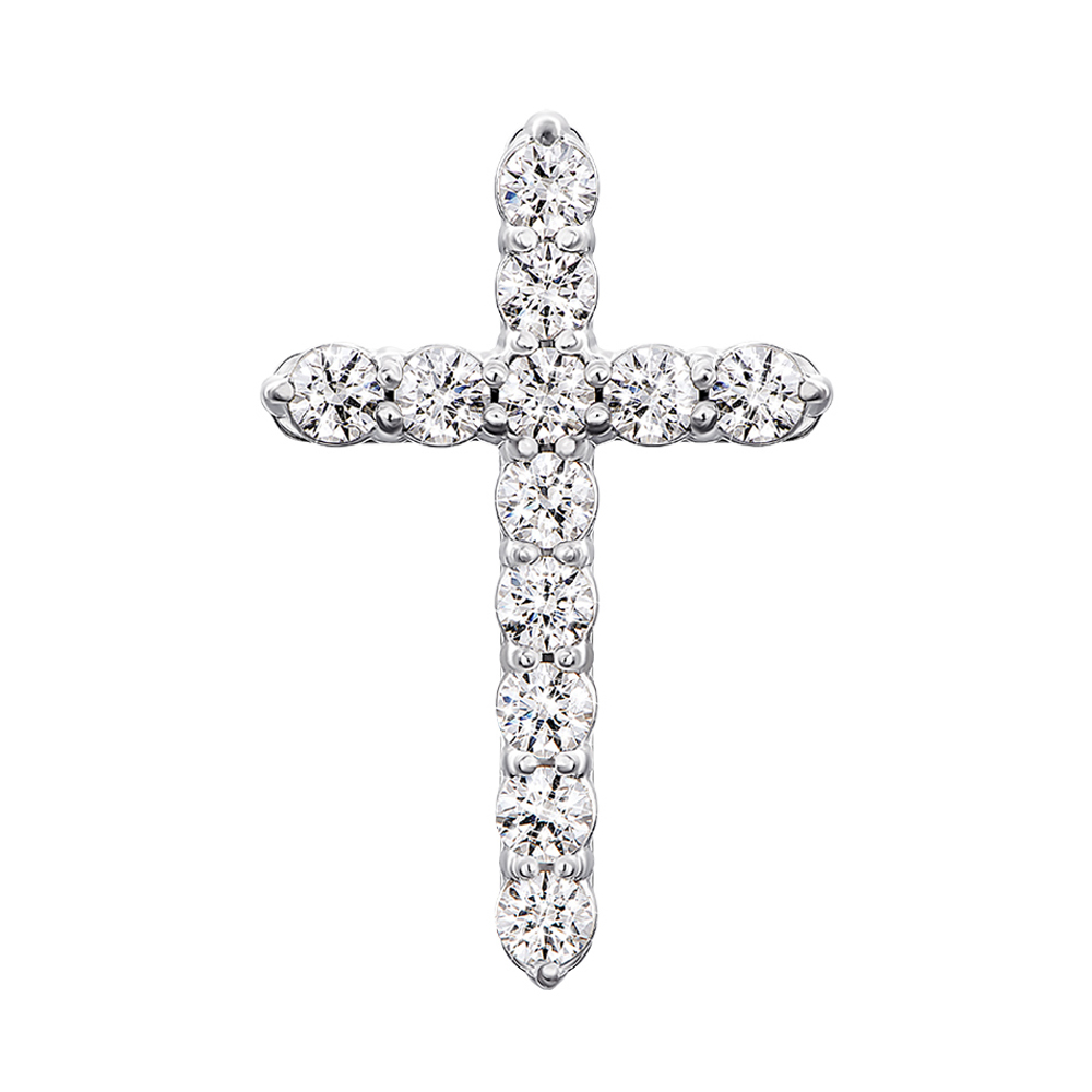 

Золотой крестик в белом цвете с цирконием Swarovski 000049413
