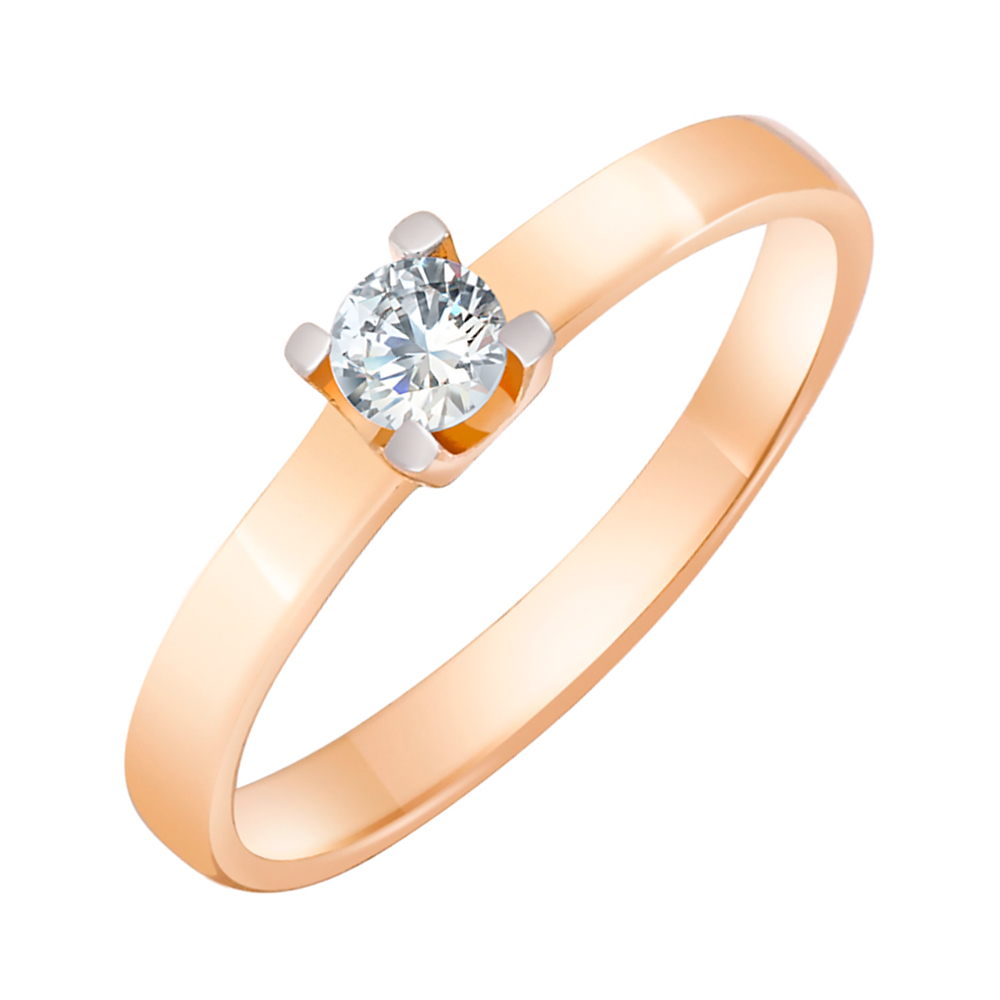 

Кольцо из красного золота с фианитом 000023219 17 размера