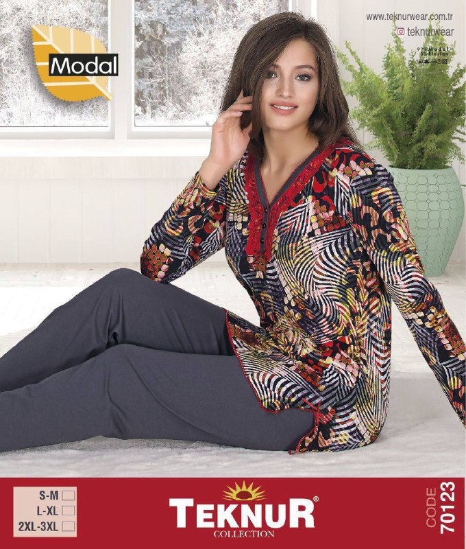 

Жіноча піжама Teknur 70123 3XL Темно-синий