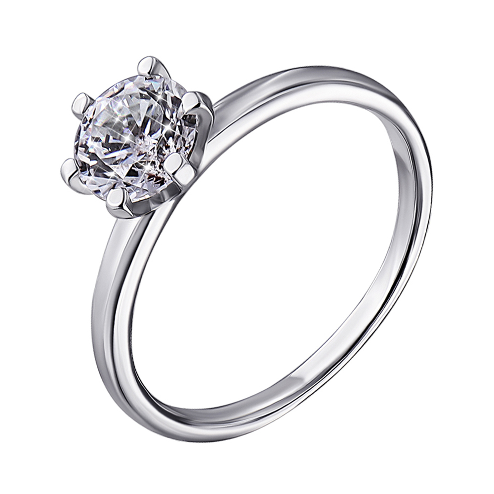 

Серебряное кольцо с фианитом 000139904 16.5 размера