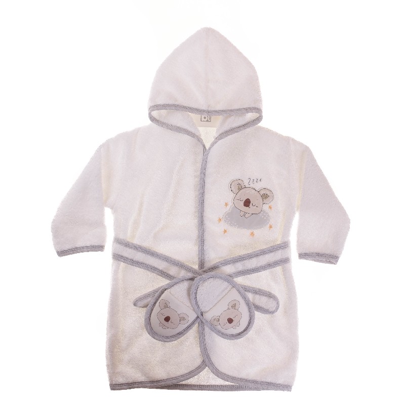 

Халат 2 од. BIBABY 66270 86 см кремовый/серый (476241)