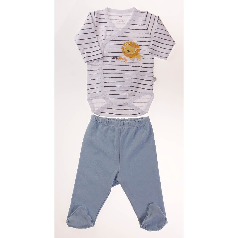 

Боди + Повзуни для мальчика BIBABY 56734 56 см белый/голубой (478907)
