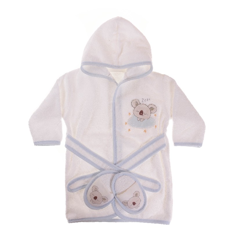 

Халат 2 од. BIBABY 66270 86 см кремовый/голубой (476208)