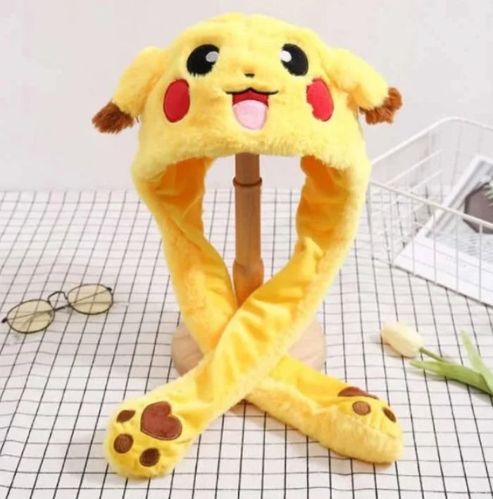 

Светящаяся шапка Pikachu toys soft toys with led с двигающими ушками веселая шапка с мордочкой