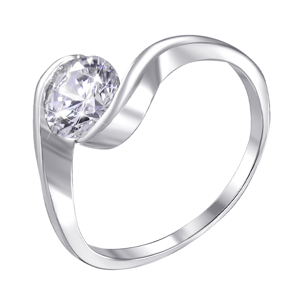 

Серебряное кольцо с фианитом 000140614 18 размера