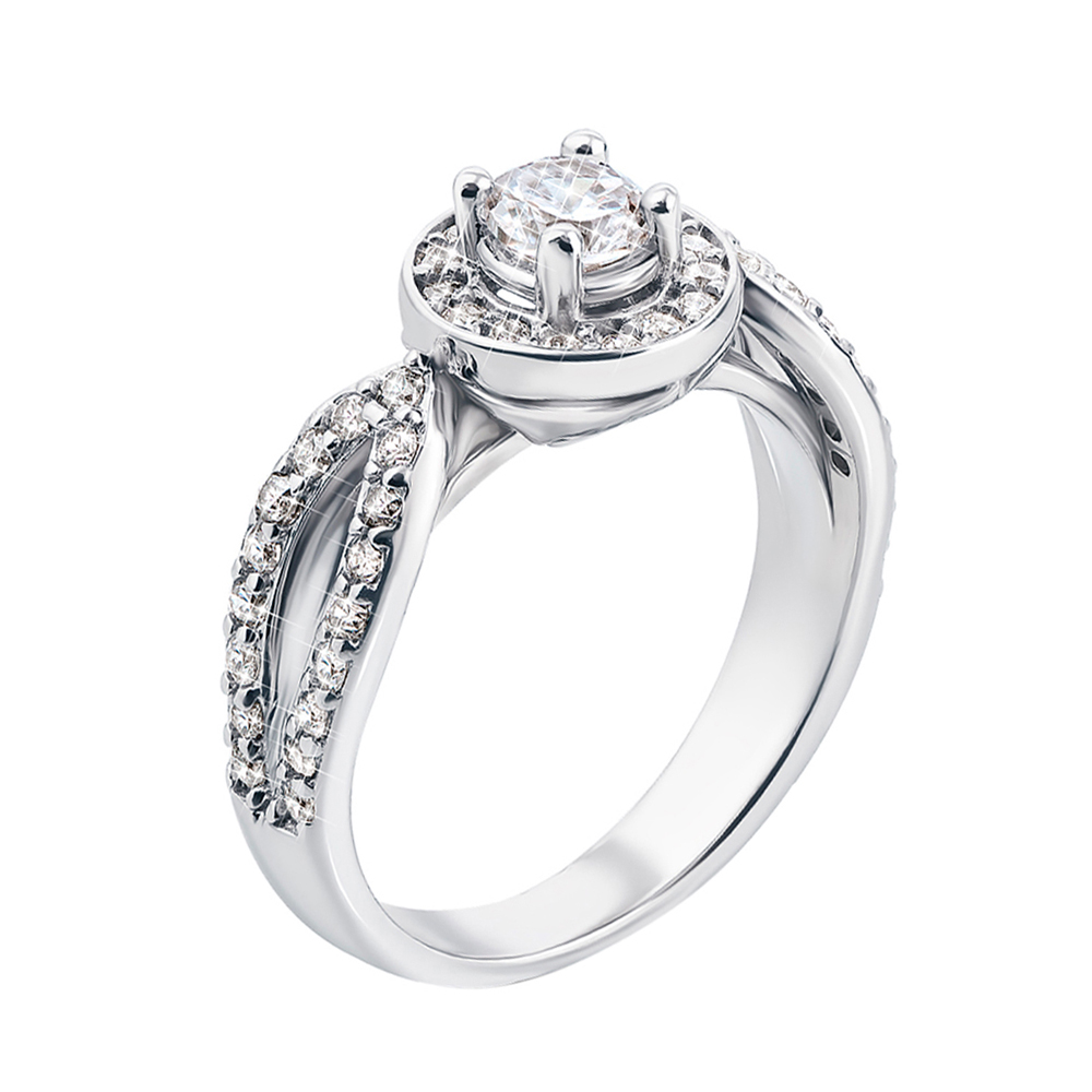 

Серебряное кольцо с фианитами 000117749 16.5 размера