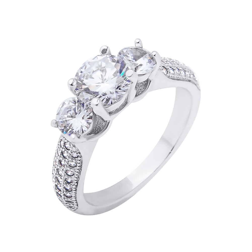 

Серебряное кольцо с фианитами 000118410 17 размера