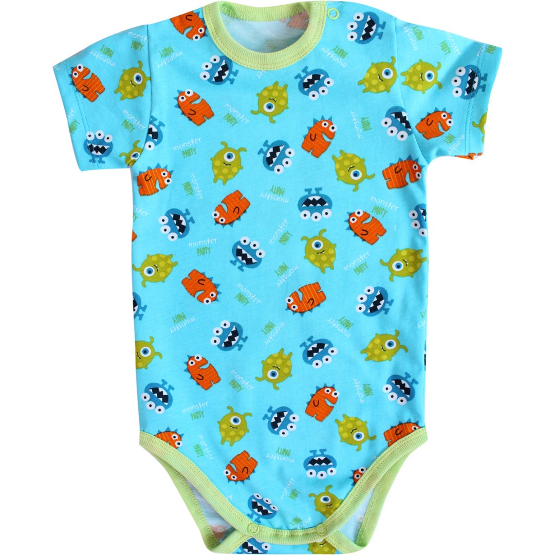 

Боді на короткий рукав 74 см. малюнок BD14-1-MonsterParty-24 Ladan