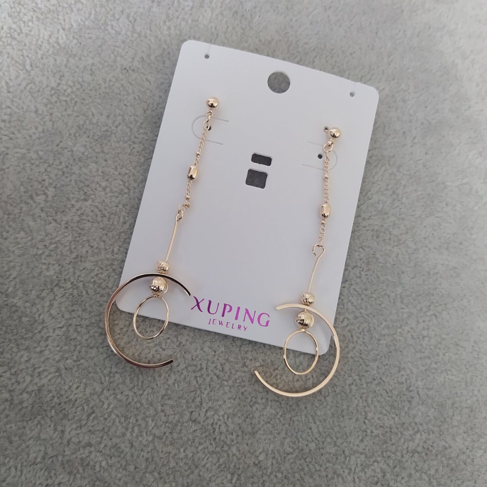 

Серьги Xuping 21х77мм Позолота 18К, ida36416